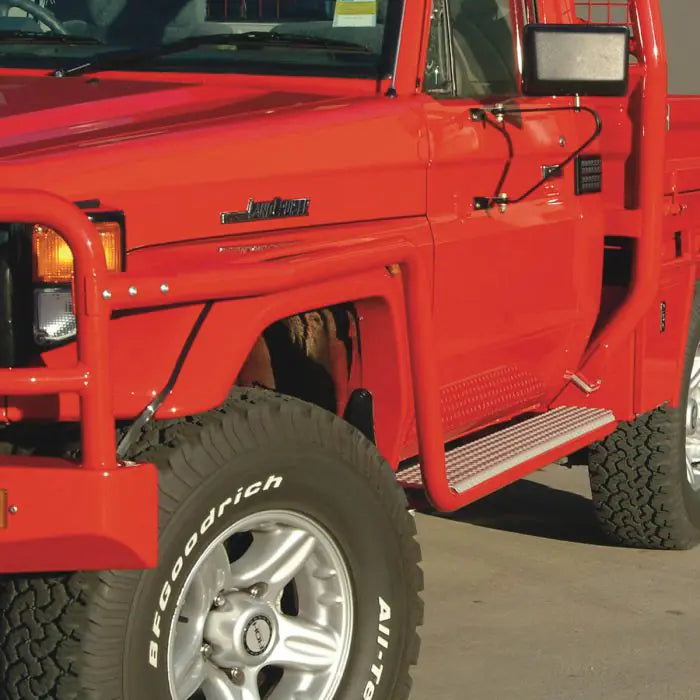 TJM SIDE BARS & STEPS STEEL SAT BLACK 50MM FOR TOYOTA LANDCRUISER COMMERCIAL HJ75, FJ75 84-99 2DR C/CHASSIS/ TOYOTA LANDCRUISER COMMERCIAL HJ75, FJ75 84-99 TROOPY (IN STORE PICK-UP ONLY)