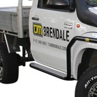 TJM SIDE BARS & STEPS STEEL SAT BLACK 50MM FOR TOYOTA HILUX 7TH GEN 04/05-07/11 (IN STORE PICK-UP ONLY)