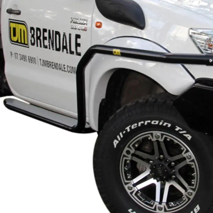 TJM SIDE BARS & STEPS STEEL SAT BLACK 50MM FOR  TOYOTA HILUX 7th GEN 04/05-07/11 (IN STORE PICK-UP ONLY)