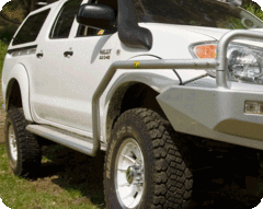 TJM SIDE BAR MODULAR STEEL SAT BLACK 50MM FOR TOYOTA HILUX 7TH GEN 04/05-07/11 (IN STORE PICK-UP ONLY)