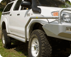 TJM SIDE BAR MODULAR STEEL SAT BLACK 50MM FOR  TOYOTA HILUX 7th GEN 04/05-07/11 (IN STORE PICK-UP ONLY)