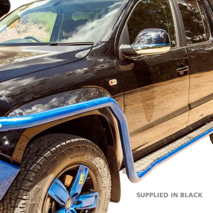 TJM SIDE BAR MODULAR STEEL SAT BLACK 63MM FOR VOLKSWAGEN AMAROK 2H MY17+ 11/16-04/23 4DR P/UP (IN STORE PICK-UP ONLY)
