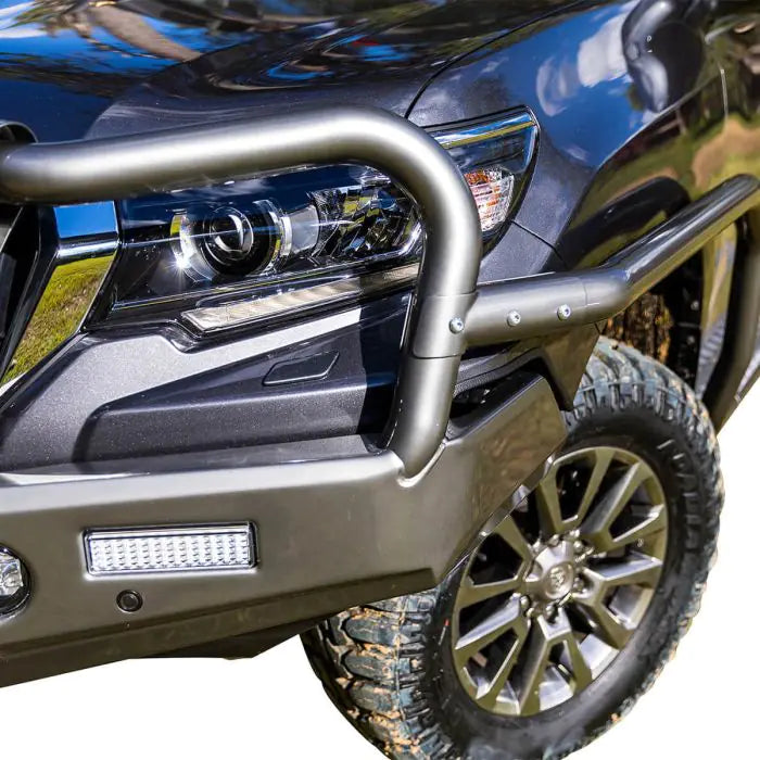 TJM SIDE BAR MODULAR STEEL SAT BLACK 63MM FOR  TOYOTA PRADO 150 SERIES 11/17-10/24 (IN STORE PICK-UP ONLY)