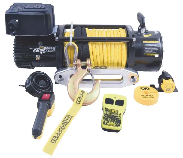 TJM TORQ WINCH 9500LB INC YELLOW SYNTHETIC ROPE