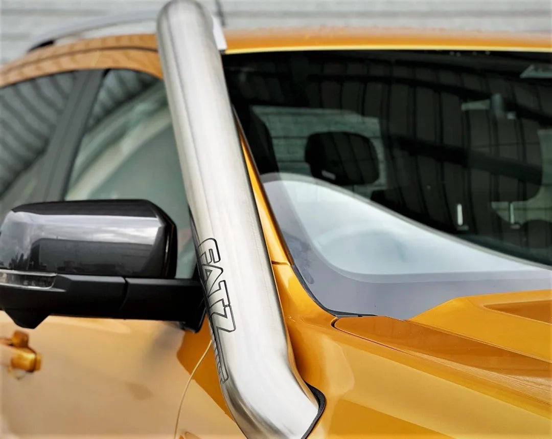 FATZ FABRICATION RA FORD RANGER SHORT ENTRY SNORKEL. POLISHED. FACTORY AIRBOX INLET. INCLUDES WASHER BOTTLE.-FFRA-SNRH-POL-FAB