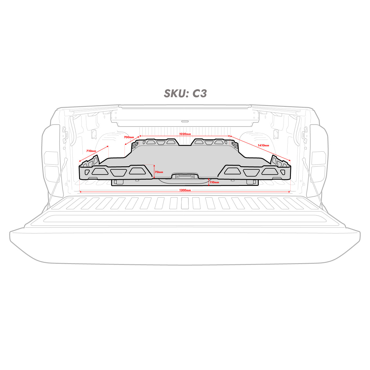 HSP LOAD SLIDE SUITS DUAL CAB COLORADO RG - 2012+ -C3