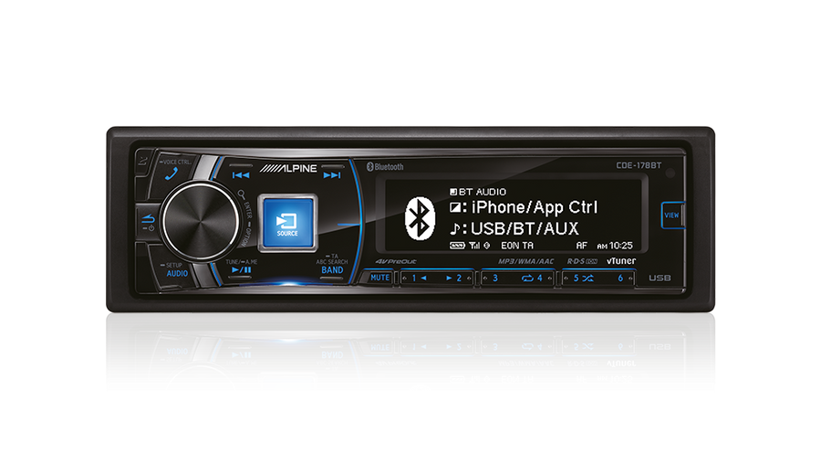 [NLA] Alpine CDE-178BT CD Receiver with Advanced Bluetooth® / USB / iPod® and iPhone® / TuneIt / App Controller