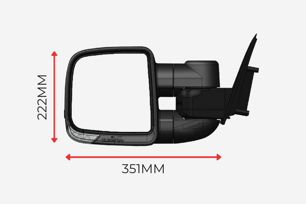 CLEARVIEW BLACK COMPACT TOWING MIRRORS INDICATORS, ELECTRIC HOLDEN COLORADO RG 2013 (MY13) - 2020 (MY20)-CVC-HI-DC2012-IEB