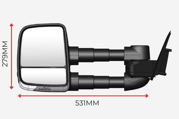 CLEARVIEW Next Gen Tow Mirrors For Toyota Landcruiser 300 Series 2025+ (Heat, Camera, Power Fold, Bsm, Auto Tilt, Indicators) – Black CVNG-TL-300S-HV2FSYIEB