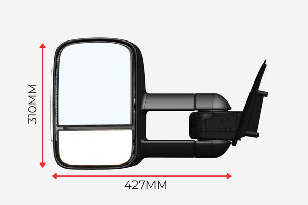 CLEARVIEW Electric Black Classic Towing Mirrors For Lexus LX 470 1998-2007 CVT-TL-100S-IEB