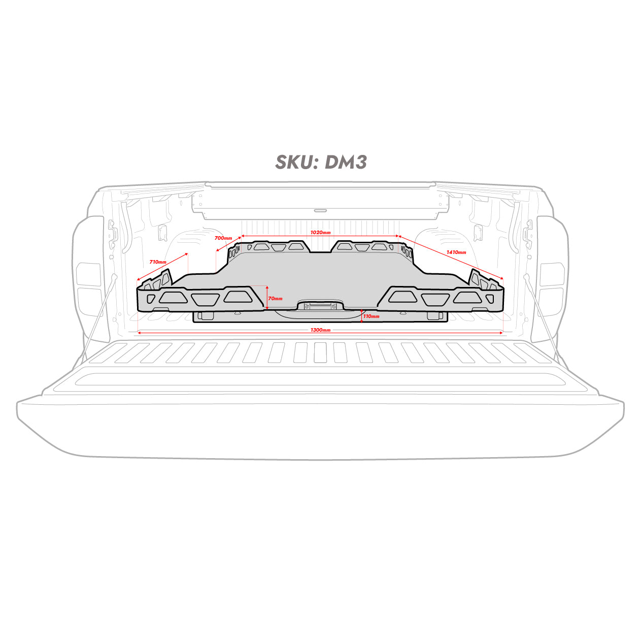 HSP LOAD SLIDE SUITS DUAL CAB D-MAX GEN 3 MY2021+ -DM3