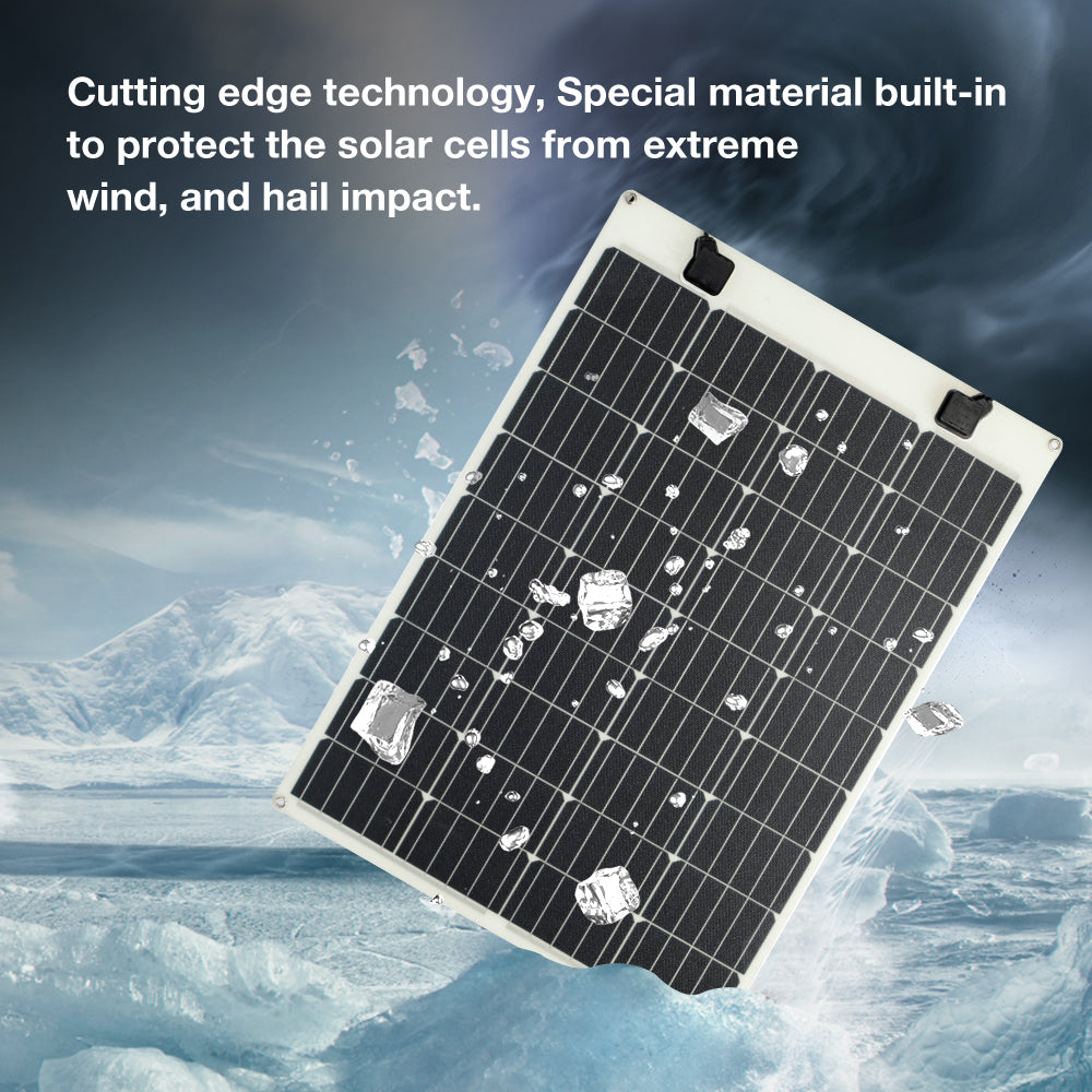 VSS Semi-Flexible Solar Panel - RV & Marine (850 x 710) 100-Watt, White