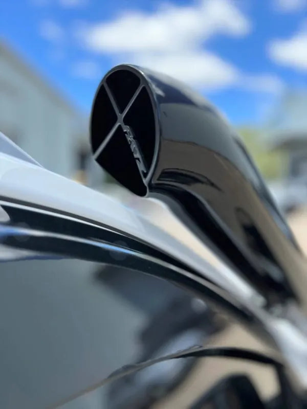 FATZ FABRICATION RA FORD RANGER SHORT ENTRY RAM HEAD SNORKEL. POWDER COATED TEXTURE BLACK. SUIT FACTORY AIRBOX INLET. INCLUDES WASHER BOTTLE.-FFRA-SNRH-RM-TPC-FAB