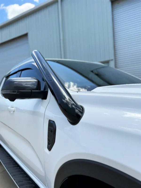 FATZ FABRICATION RA FORD RANGER SHORT ENTRY RAM HEAD SNORKEL. POWDER COATED TEXTURE BLACK. SUIT FACTORY AIRBOX INLET. INCLUDES WASHER BOTTLE.-FFRA-SNRH-RM-TPC-FAB