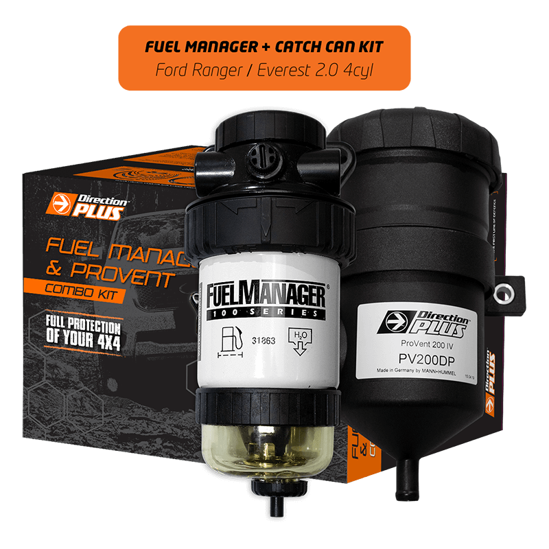 DIRECTION-PLUS FUEL MANAGER PRE-FILTER+CATCH CAN KIT EVEREST FORD RANGER BI-TURBO (FMPV664DPK)