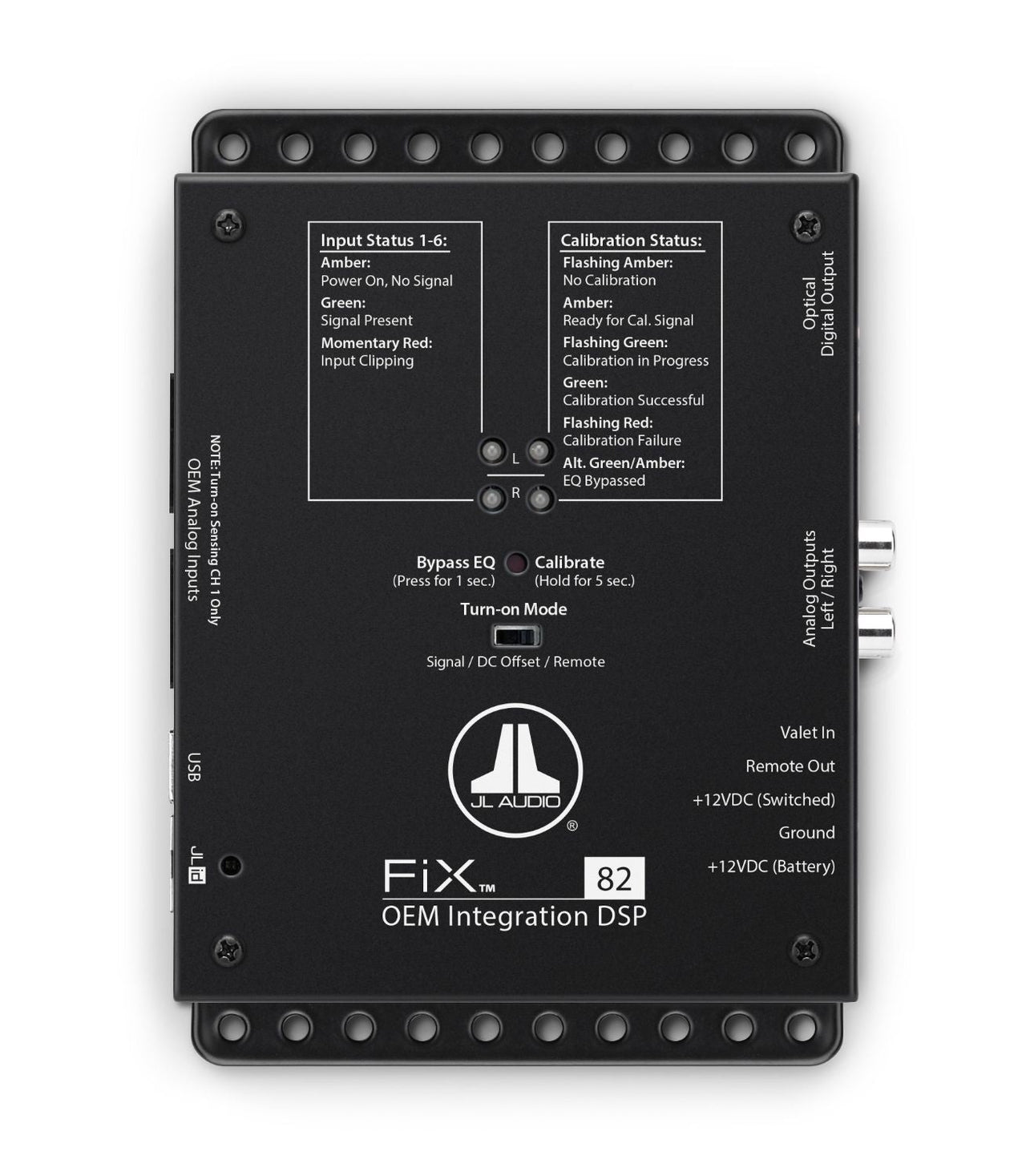 JL AUDIO Oem Integration Dsp With Automatic Time Correction & Digital Eq (8-Channel Inputs/2-Channel Stereo Rca Outputs/1 Digital Optical Output) - FIX-82