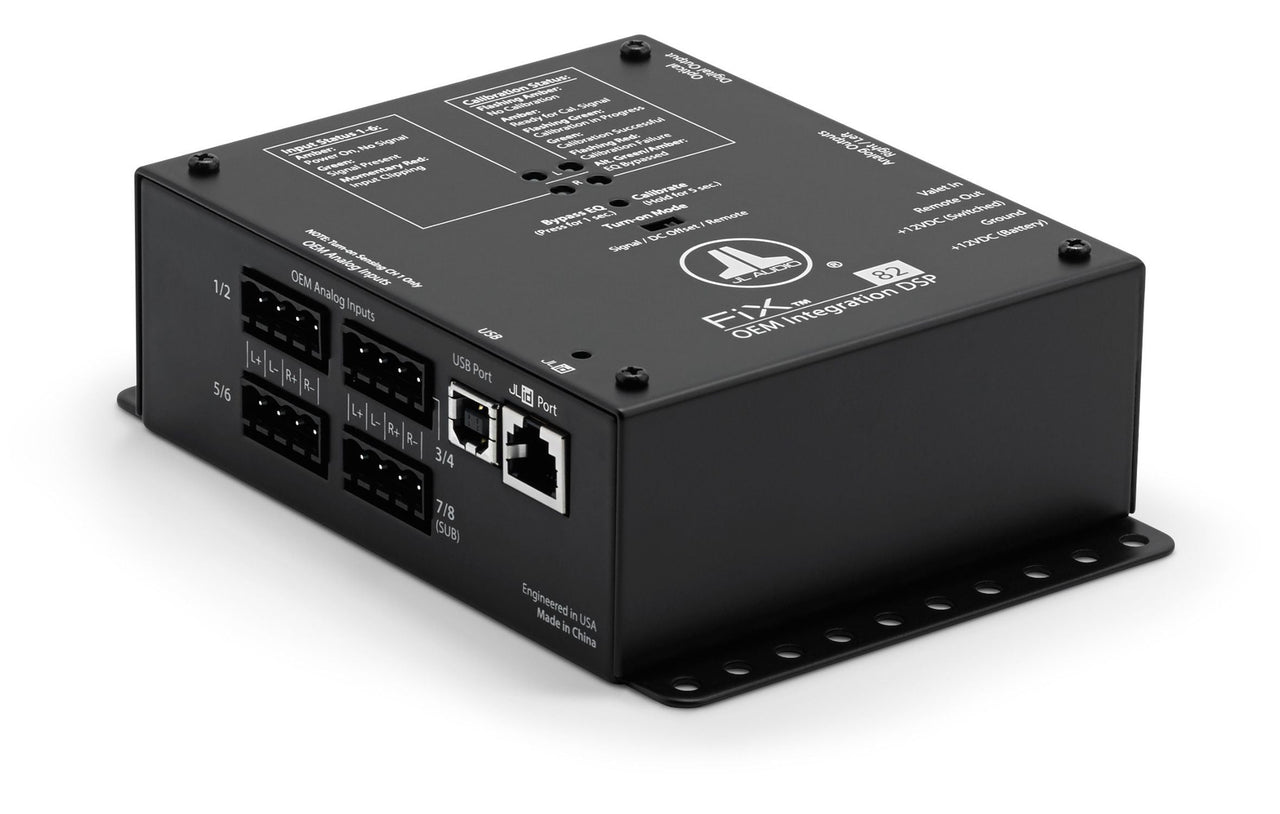 JL AUDIO Oem Integration Dsp With Automatic Time Correction & Digital Eq (8-Channel Inputs/2-Channel Stereo Rca Outputs/1 Digital Optical Output) - FIX-82