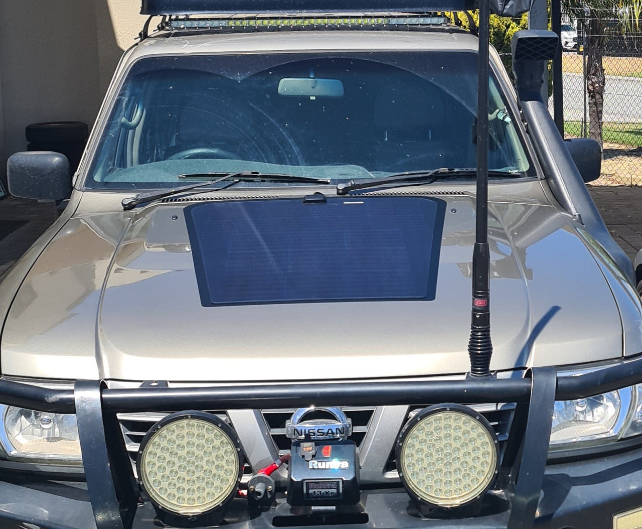 VSS Bonnet Solar Panel -  Mazda BT-50 (current model), Ford F-150 (2015-2020), Patrol Y61 (without bonnet scoop), LDV T60 Max (2023-Current), Porsche Cayenne (2003-2010)  - 90-Watt