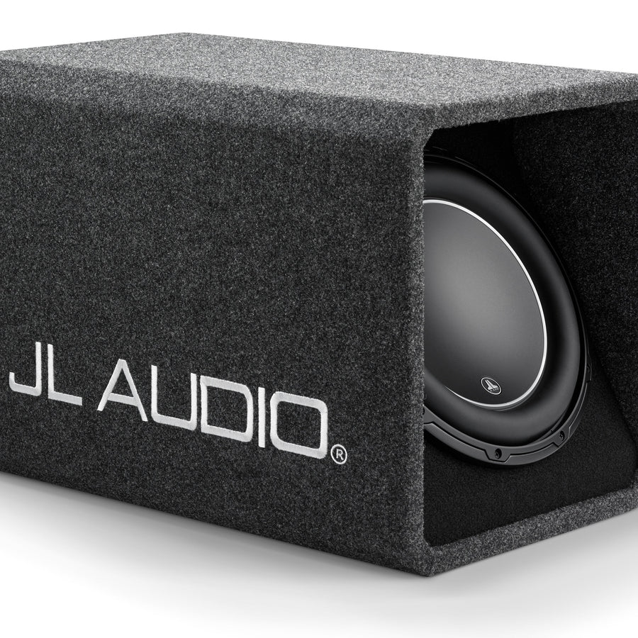 JL Audio HO112-W6v3 Enclosed Subwoofer System with Single 12W6v3-D4 Subwoofer Driver, Dark Gray / Black Carpet (600 W, 2 Ω) [Ported Enclosure]