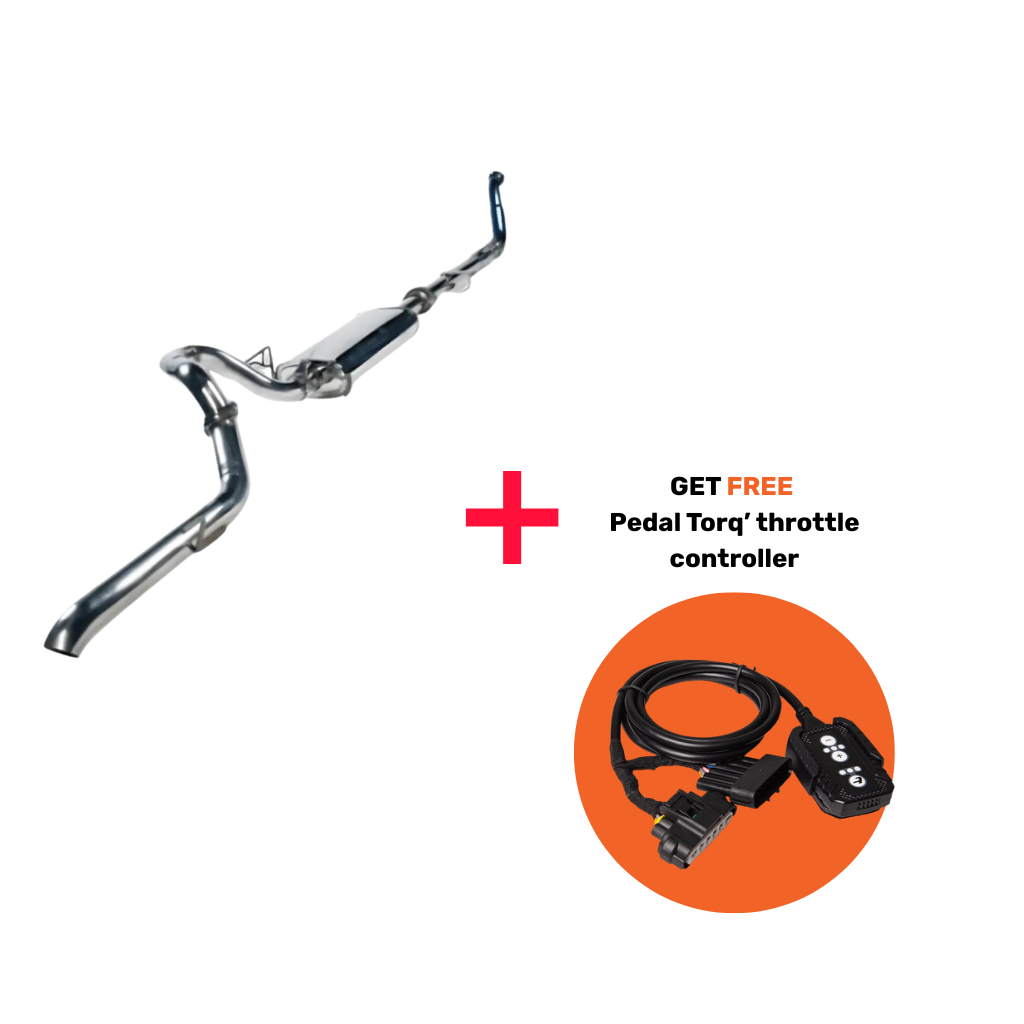 TORQIT Toyota Prado 120 Series PCR 3.0L TD Wagon 02/2003 - 10/2007 3" Turbo Back Exhaust + FREE Pedal Torq Pack - HS8111PCRSS