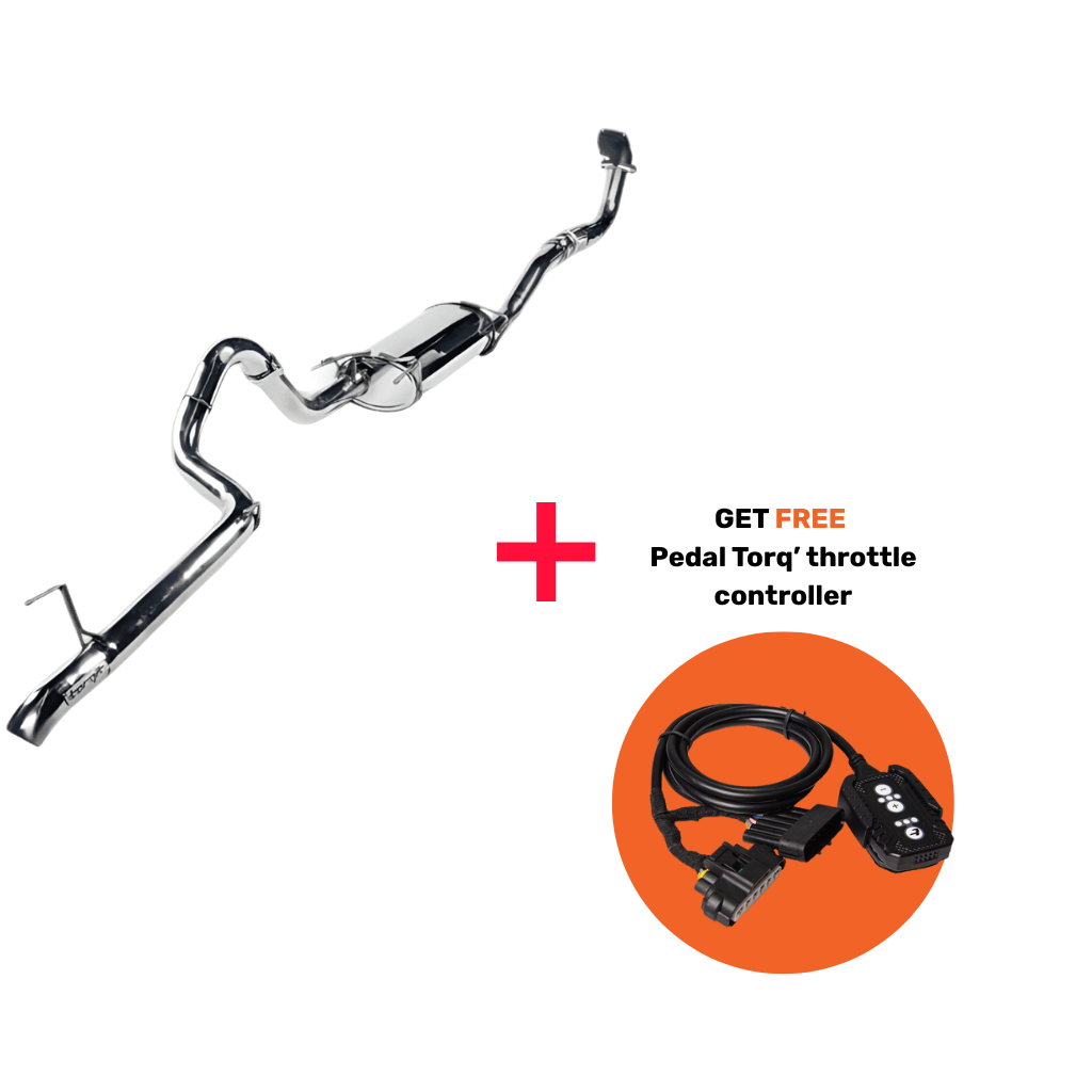 TORQIT Toyota 100 Series 4.2L TD 03/1998 - 08/2007 3" Turbo Back Exhaust + FREE Pedal Torq Pack - HS8127SS ST