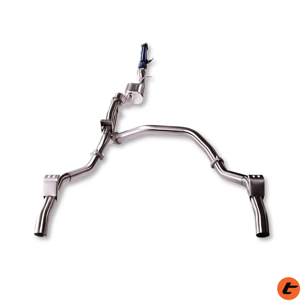 TORQIT 79 Series 3.5" Dual Cab Turbo Back S/S Performanc Exhaust.Twin Exit Muffler - DPF Delete - HS8132SS TW / DD
