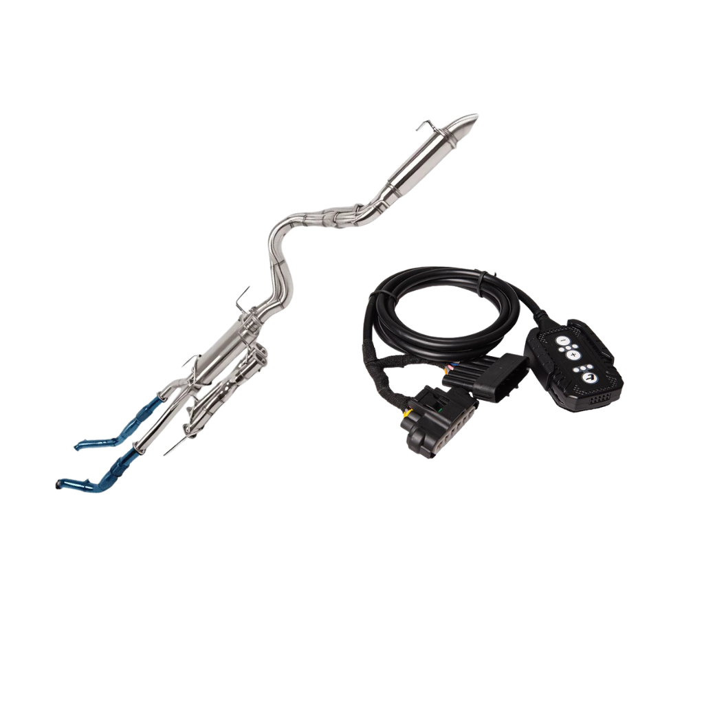 TORQIT Toyota 200 Series - Twin 3"-Single 4" Turbo Back S/S Performance Exhaust - Muffler - DPF Delete with Pedal Torq Throttle Controller-HS8133SS / DD