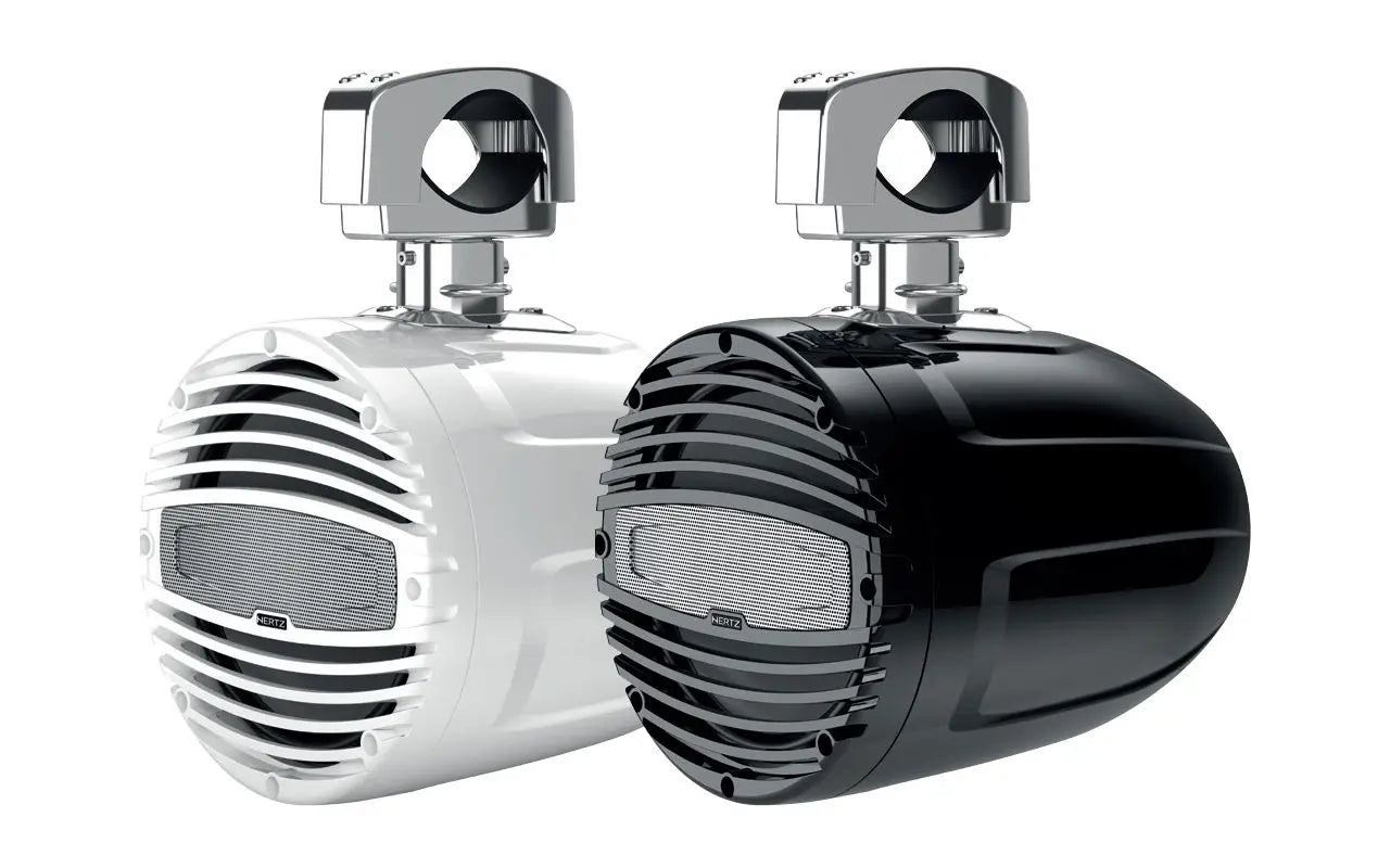 HERTZ Marine 8" (200Mm) 2-Way Rgb White Clamp Tower Coaxial Speaker - Single (Htx 8 M-Cl-W)