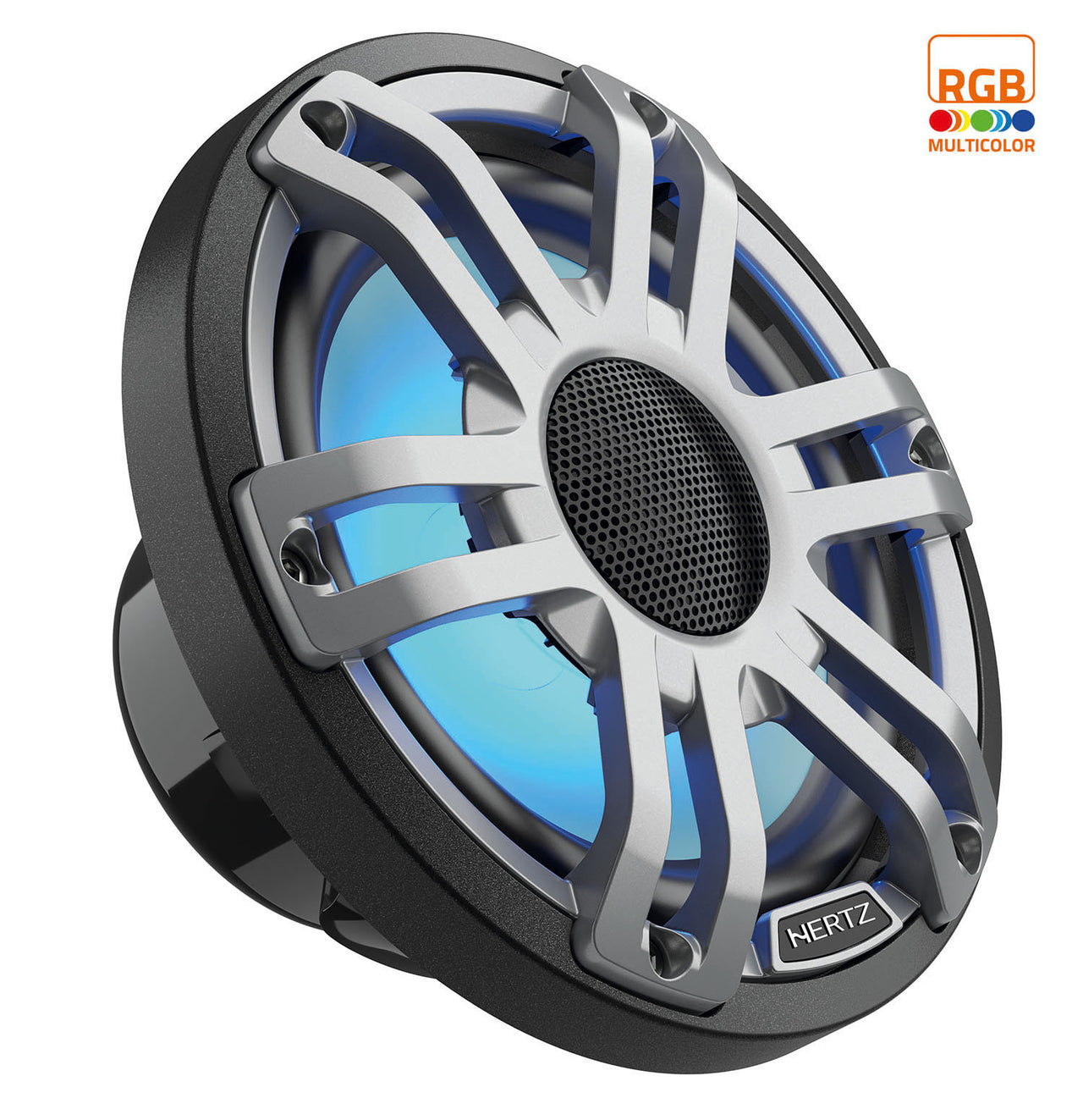 HERTZ Marine 6.5" 2-Way Black / Grey Rgb Coaxial Speaker - Pair (Hmx 6.5 S-Ld-G)