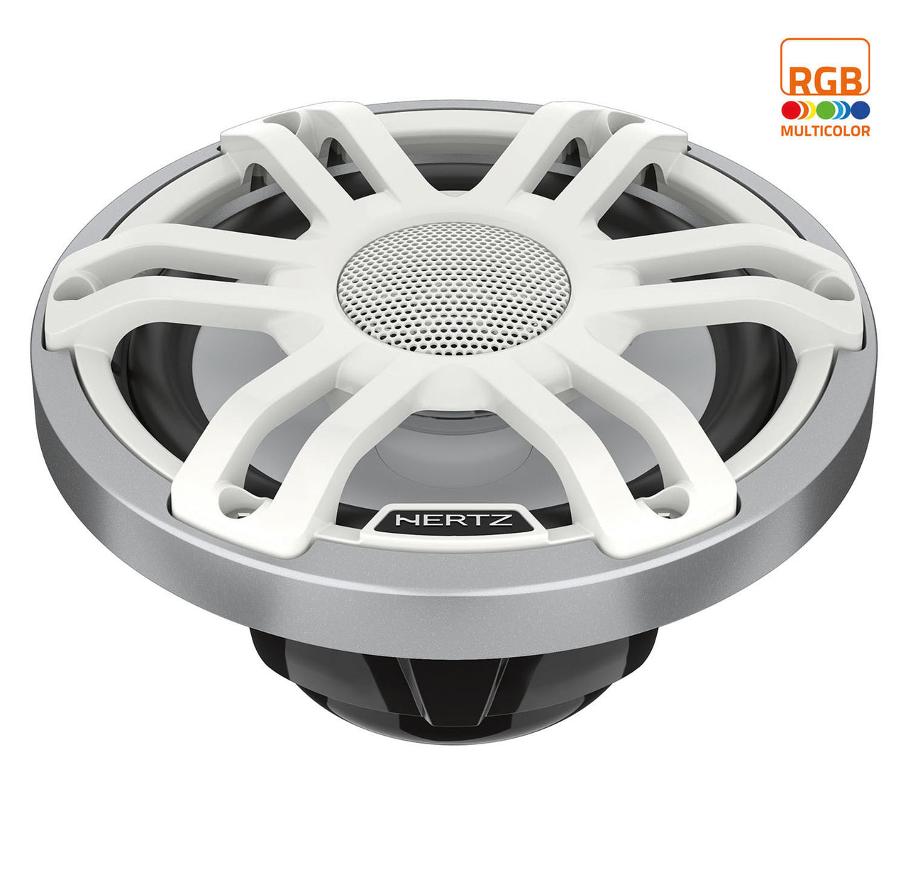 HERTZ Marine 6.5" 2-Way White / Grey Rgb Coaxial Speaker - Pair Hmx 6.5 S-Ld-Sw