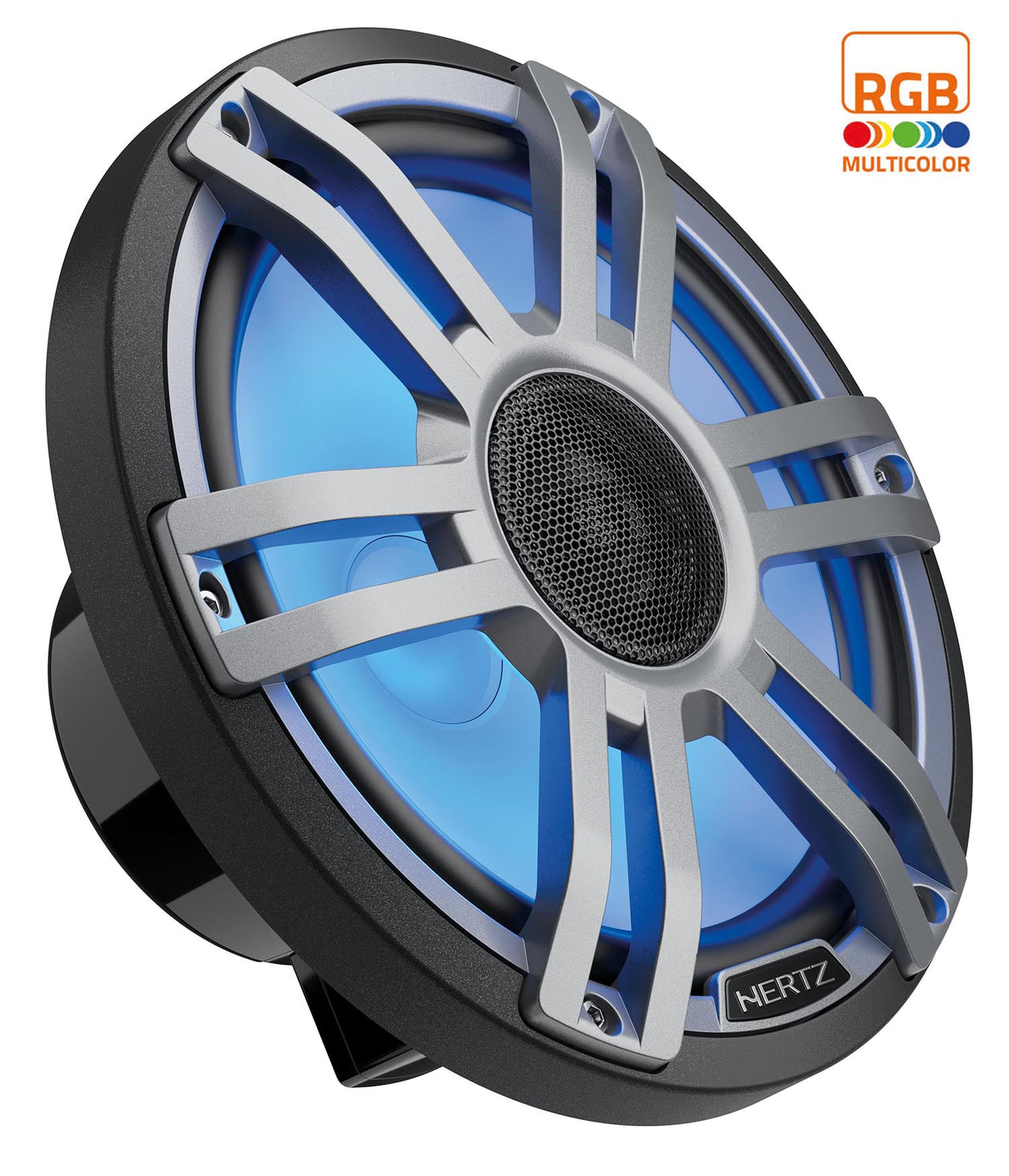 HERTZ Marine 8" (200Mm) 2-Way Rgb Black / Grey Coaxial Speaker - Pair (Hmx 8 S-Ld-G)
