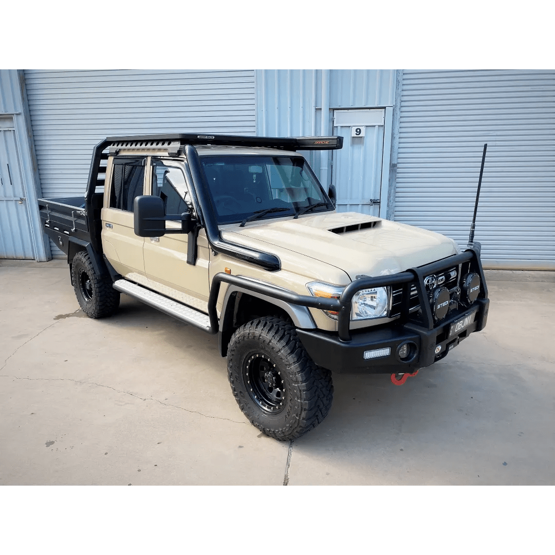 Fatz Fabrication VDJ70 RH Snorkel. RAM Head, TEXTURE coated Satin Black. Suit 3.25" Airbox inlet -FFVDJ-SNRH-RM-TPC-325