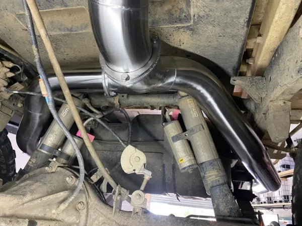 Fatz Fabrication VDJ79 Dual Cab Exhaust, DPF BACK (Single fuel tank). SIDE EXIT without Muffler -FFVDJ79-EXH-DC-DBK-SE