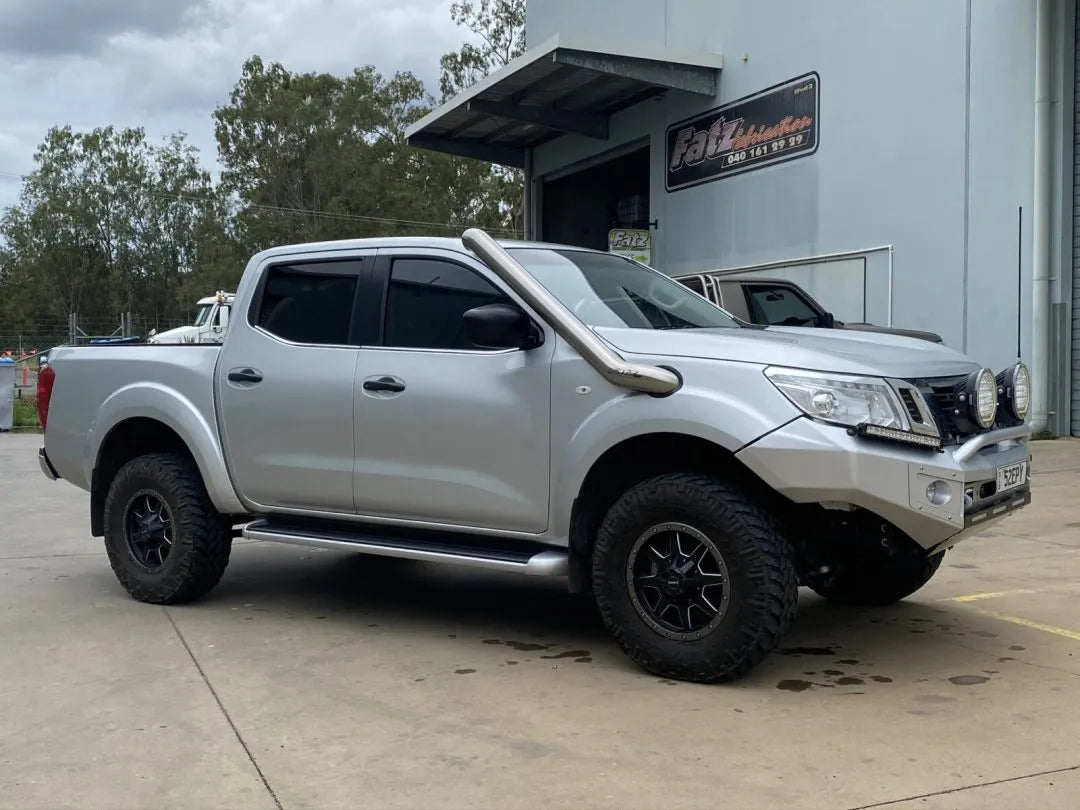 FATZ FABRICATION NP300 NAVARA RH SNORKEL. POLISHED. SUIT 3" AIRBOX INLET (FATZ & FACTORY)-FFNP-SNRH-POL-3