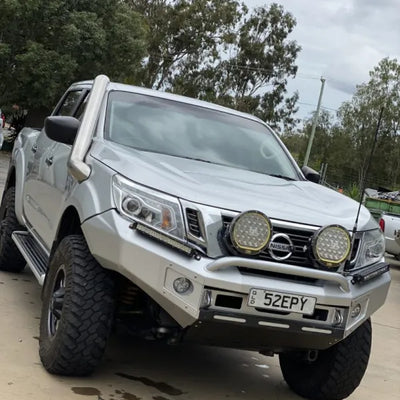 Fatz Fabrication NP300 Navara RH Snorkel. Polished. suit 3" Airbox inlet INC Factory adaption kit-FFNP-SNRH-POL-FAB