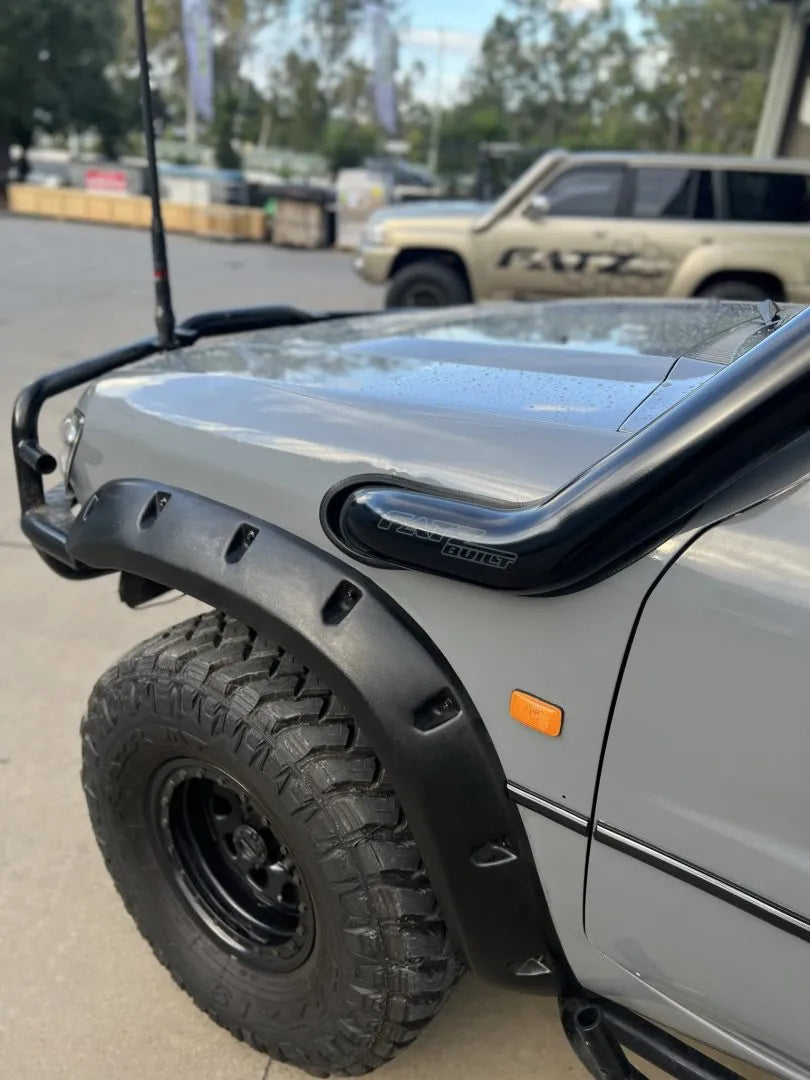 Fatz Fabrication GU RH Snorkel. Polished. Suit 4" Airbox inlet (Specify if plumbing to Airbox)-FFGU-SN-RH-POL
