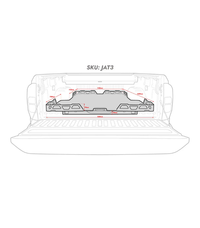 HSP 4X4 Load Slide for 2025+ JAC T9 Dual Cab – 250kg Capacity Heavy Duty Sliding Tray – JAT3