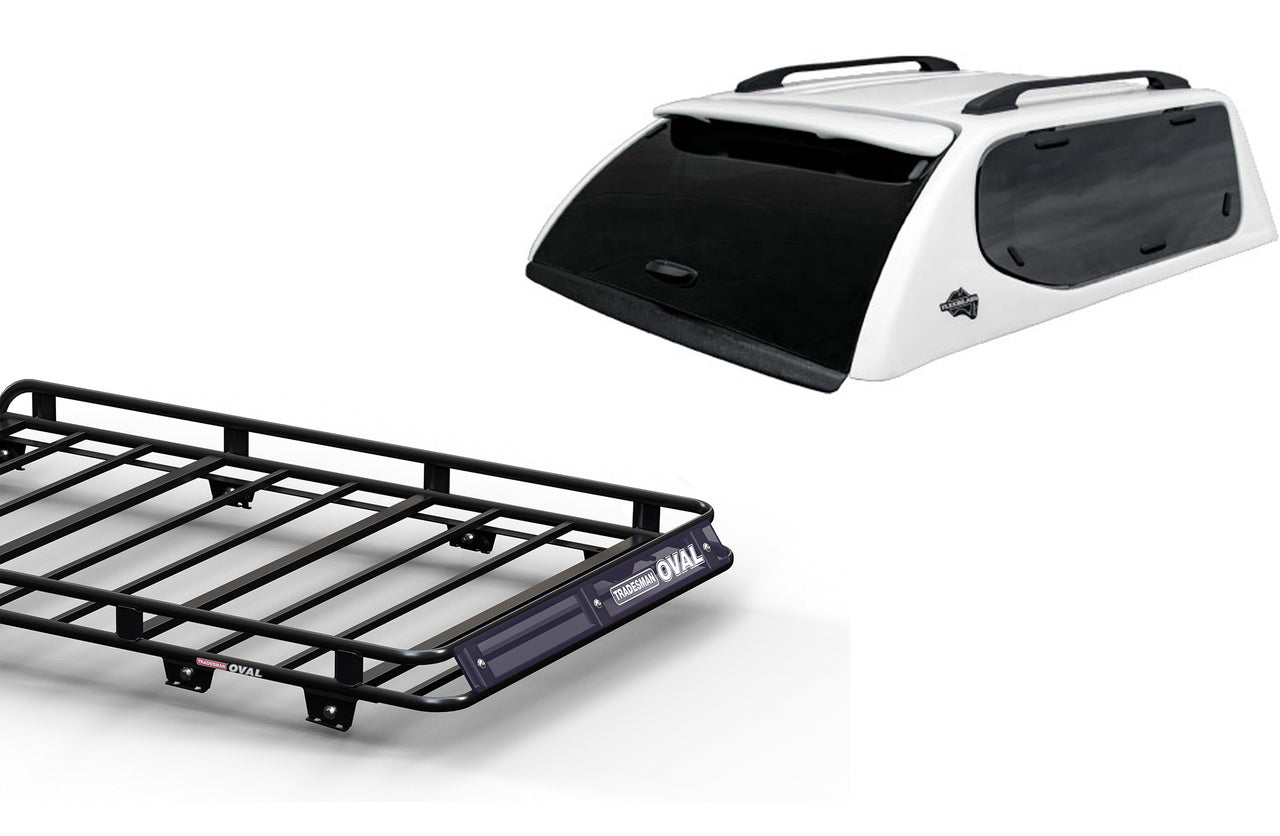 Wedgetail Oval Steel Flexiglass Flexisport Dual Cab Canopy Roof Rack OV14FLEXI