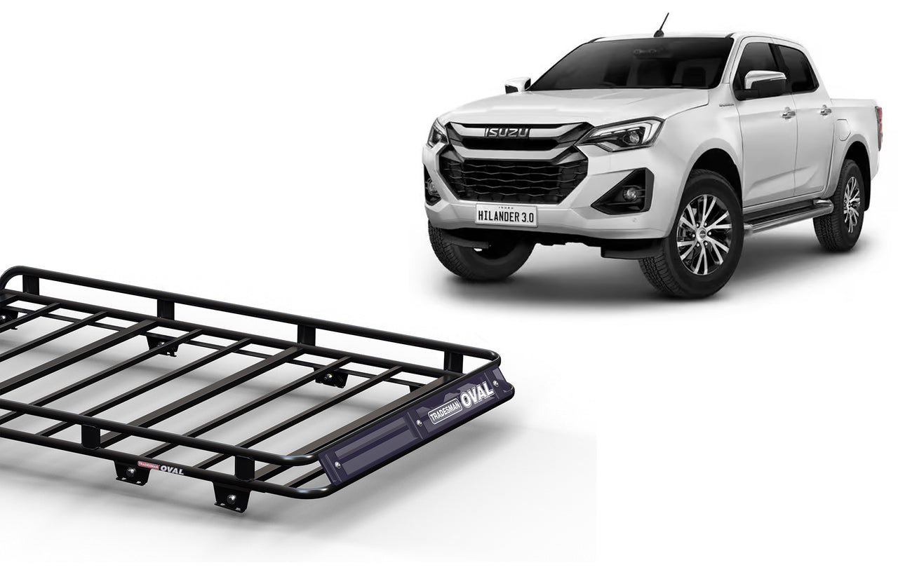 Wedgetail Isuzu D-max RT 2020 - Current Dual Cab Oval Steel Roof Rack OVIDMAX20