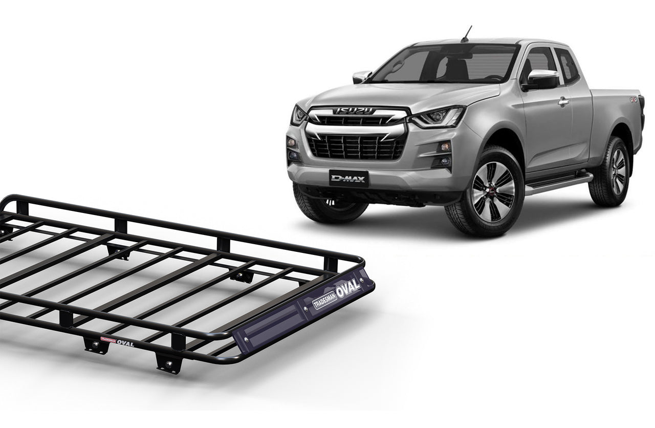 Wedgetail Isuzu D-max RG 2012 - 2020 Extra Cab Oval Steel Roof Rack OVIDMAXSC