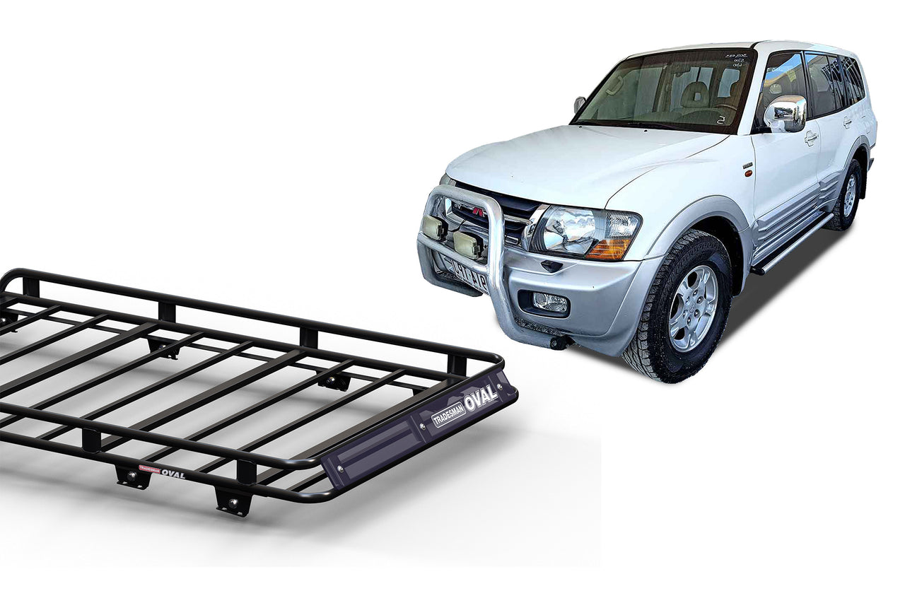 Wedgetail Mitsubishi Pajero NH-NL 05/91 - 05/00 LWB Oval Steel Roof Rack OVMPNH-L