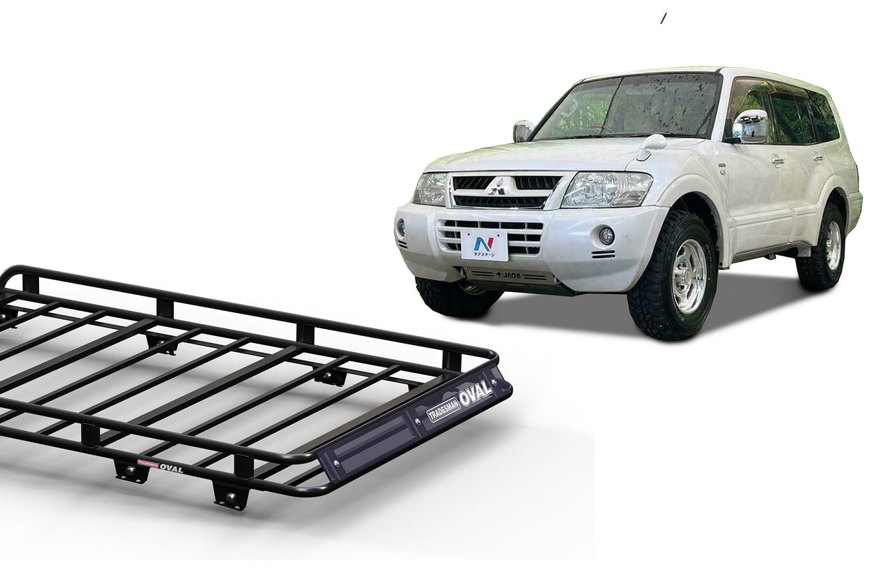 Wedgetail Mitsubishi Pajero NM-NP 2000 - 2006 LWB Oval Steel Roof Rack OVMPNM-R