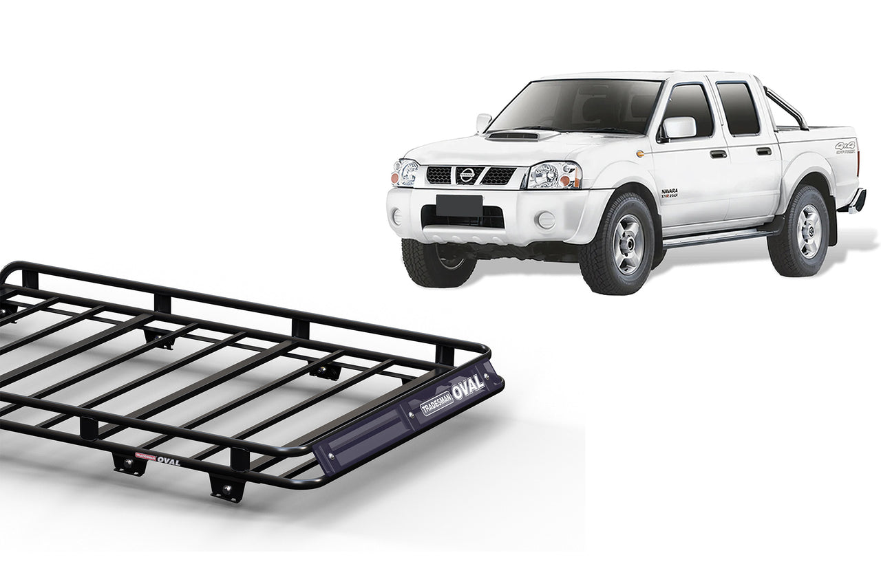 Wedgetail Nissan Navara D22 03/97 - 06/15 Dual Cab Oval Steel Roof Rack OVNND22
