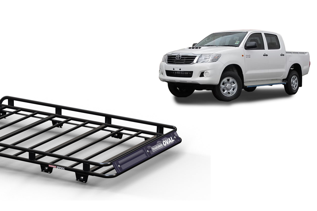 Wedgetail Toyota Hilux N70 2005 - 2015 Dual Cab Oval Steel Roof Rack OVTHDC05
