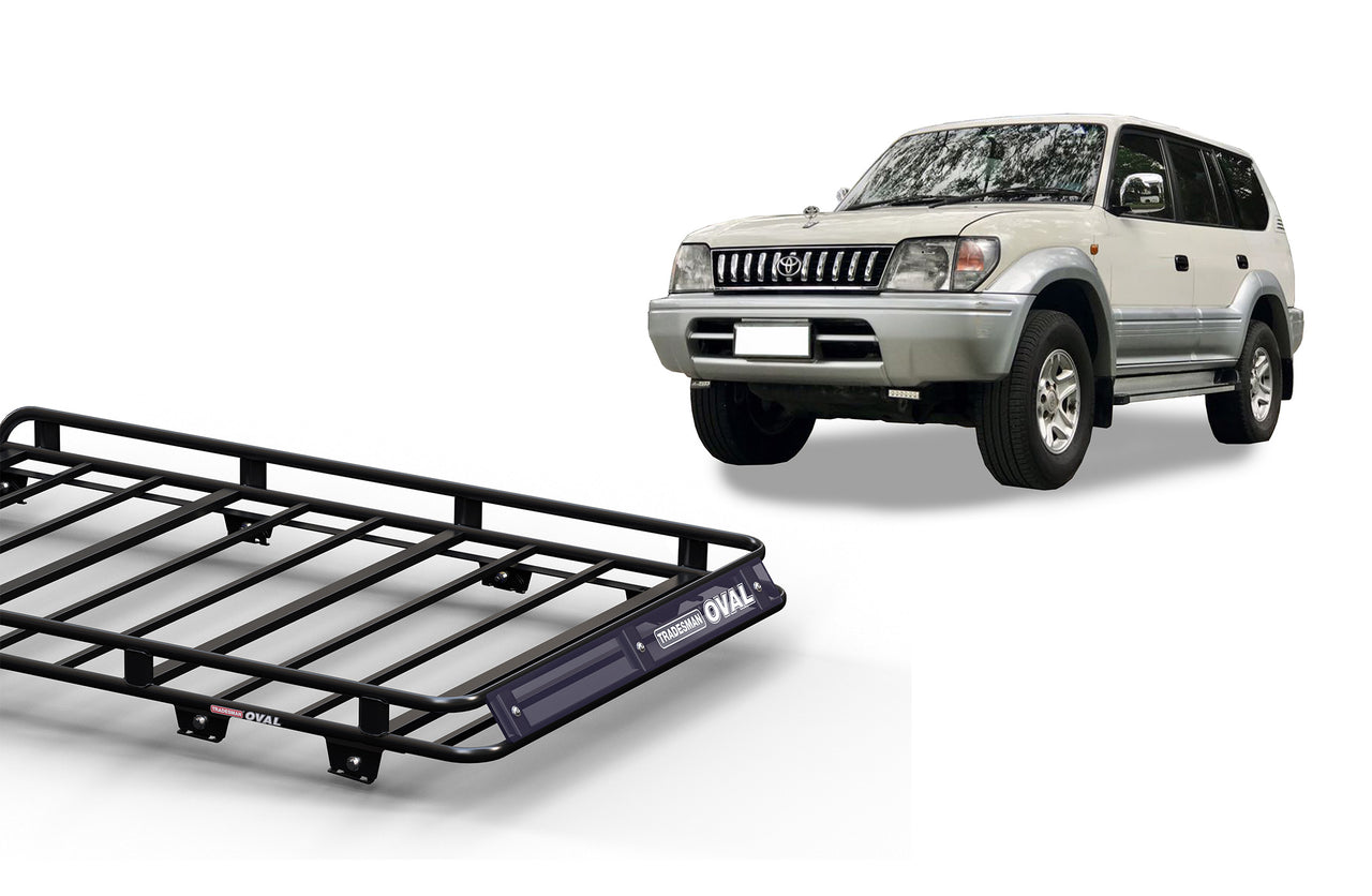 Wedgetail Toyota Prado 90 07/96 - 02/03 LWB Oval Steel Roof Rack OVTP90