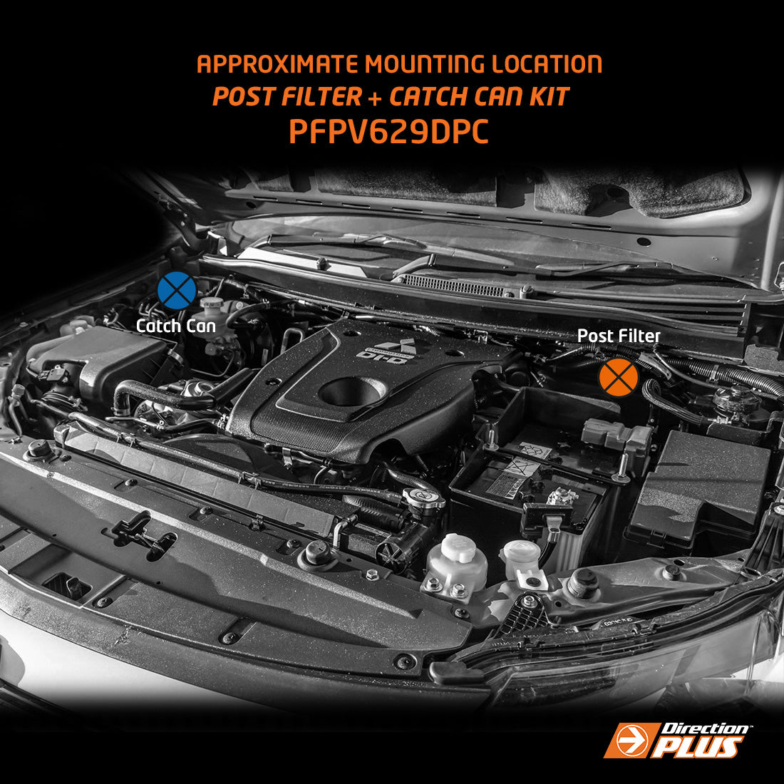 DIRECTION-PLUS Fuel Manager Post-Filter + Catch Can Kit Mitsubishi Triton And Pajero Sport 2.4L () - PFPV629DPC