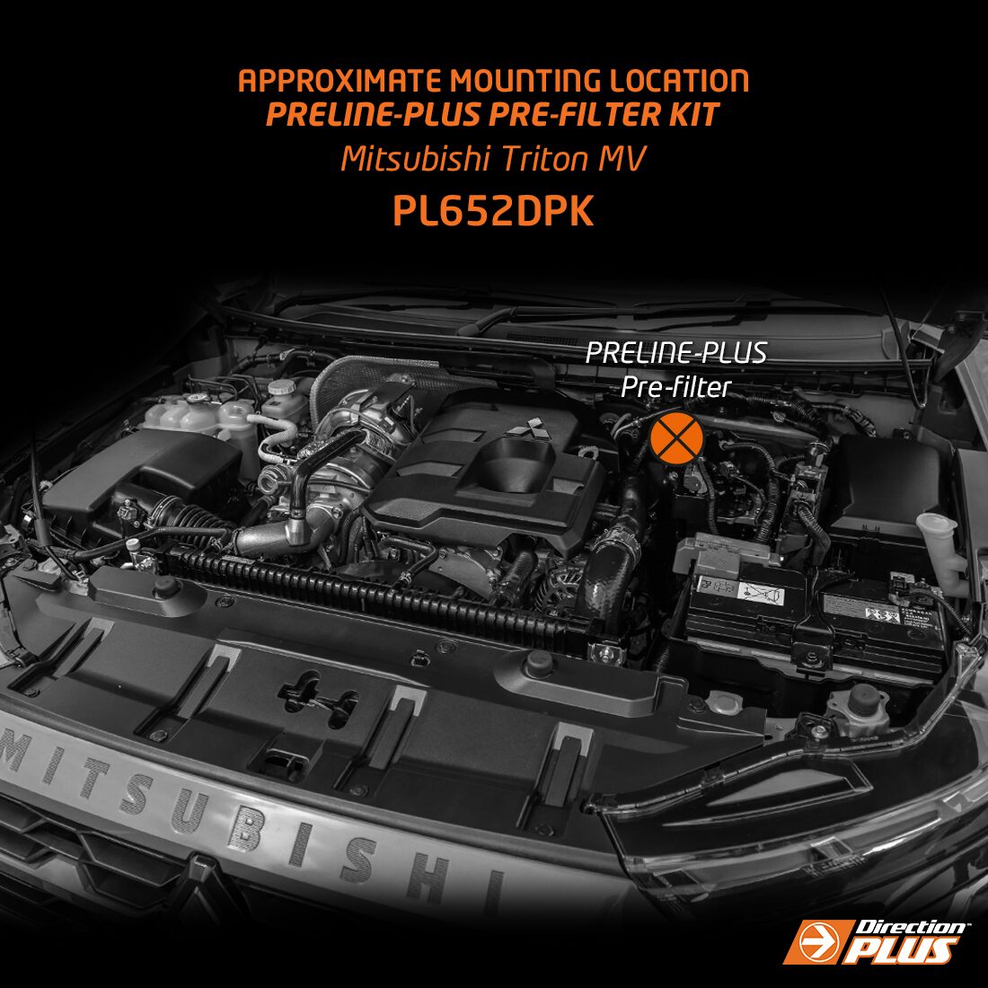 DIRECTION-PLUS PRELINE-PLUS PRE-FILTER KIT MITSUBISHI TRITON MV (PL652DPK)