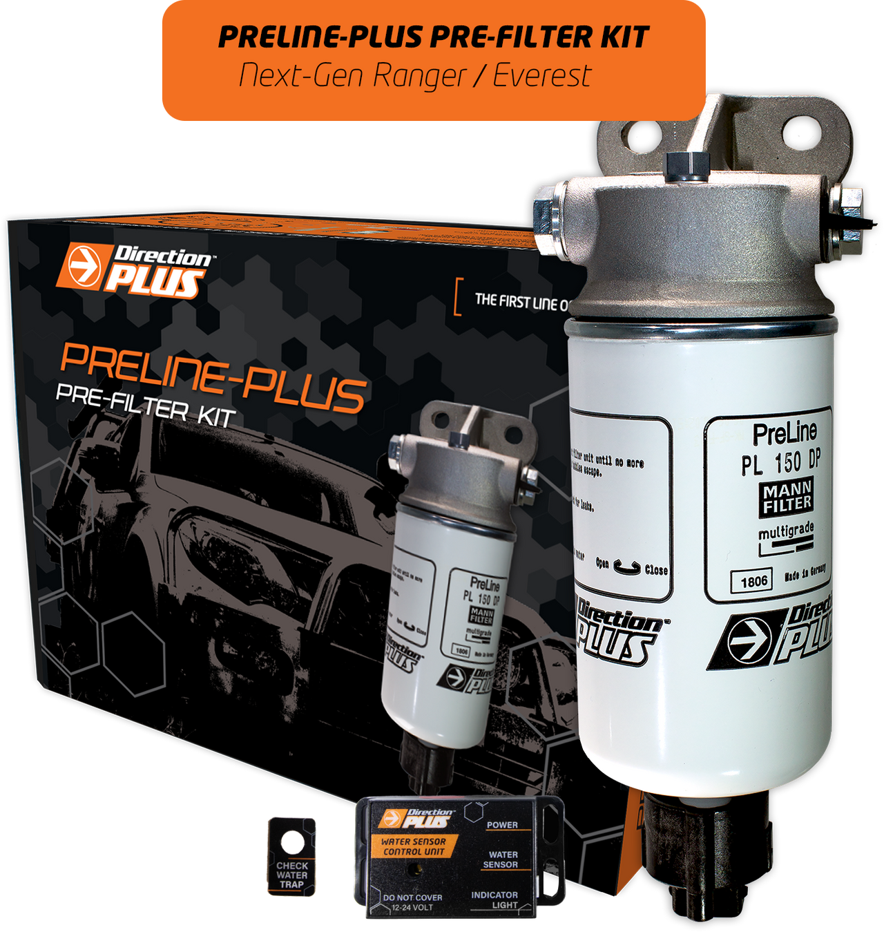 Direction-Plus  PreLine-Plus Pre-Filter Kit NEXT-GEN FORD  RANGER / EVEREST & VW AMAROK 4cyl & 6cyl (PL671DPK)