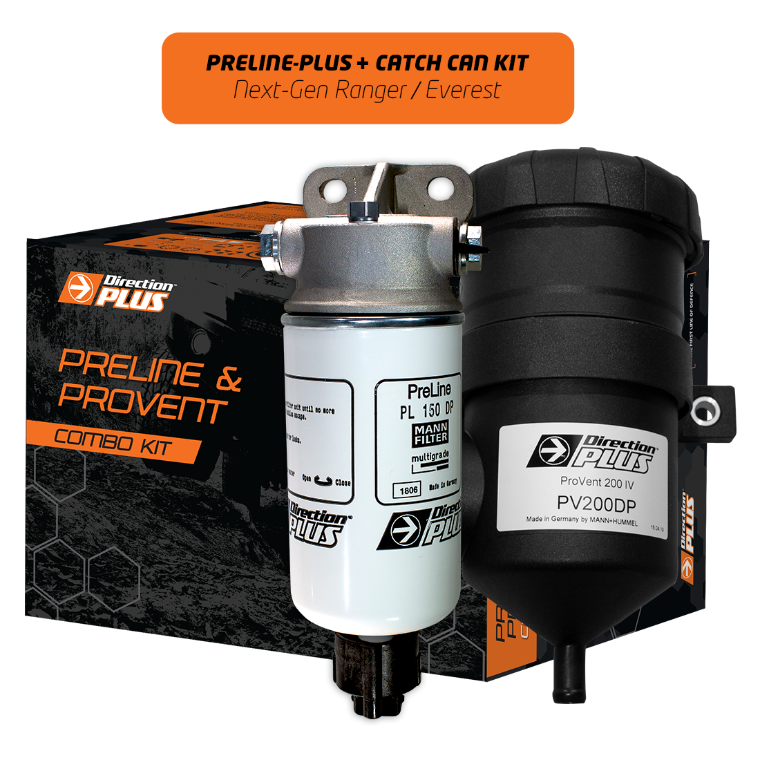 DIRECTION-PLUS PRELINE-PLUS + CATCH CAN KIT NEXT-GEN FORD RANGER / EVEREST / AMAROK 2L 4CYL (PLPV672DPC)