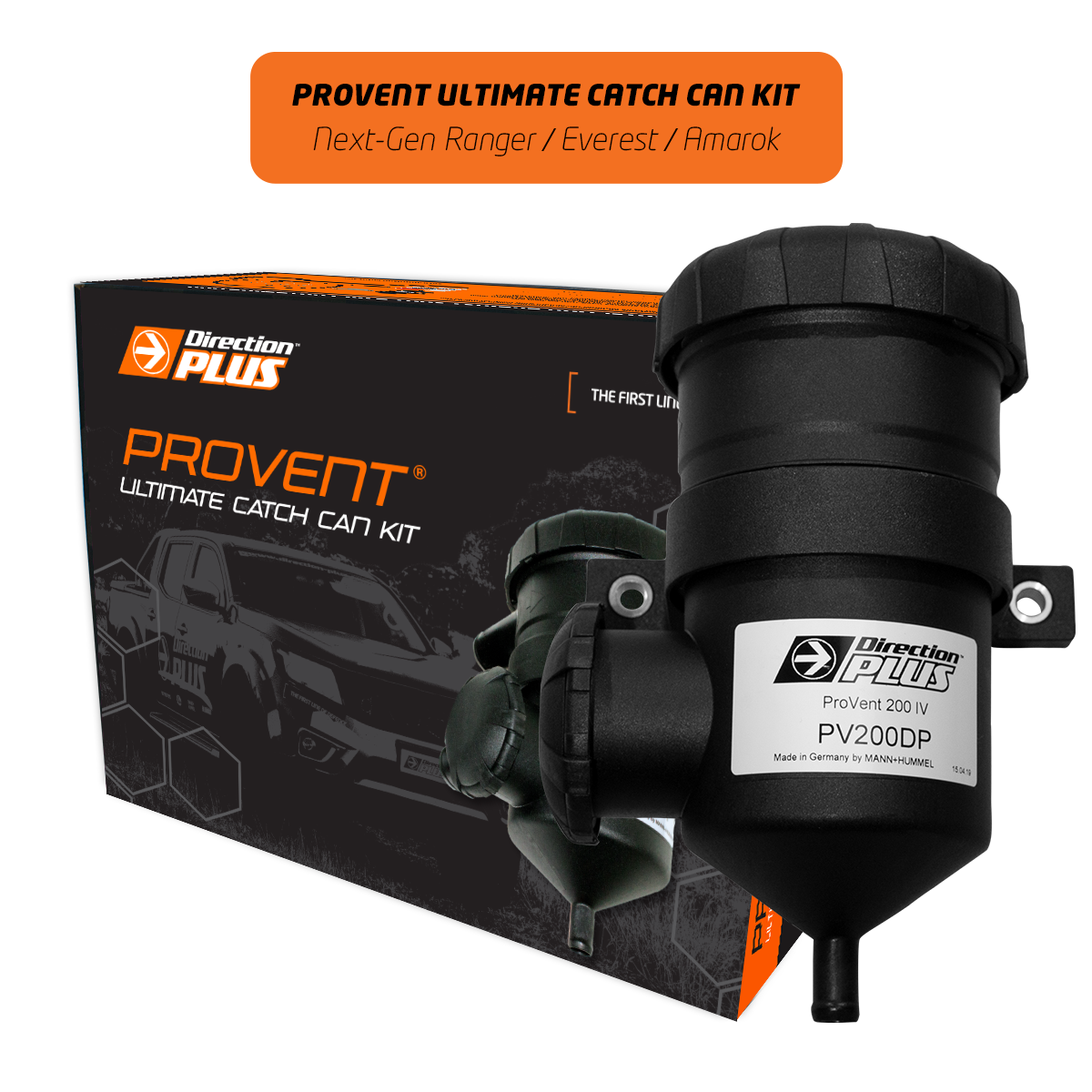Direction-Plus  ProVent Ultimate Catch Can Kit NEXT GEN FORD RANGER / EVEREST / AMAROK 2L 4CYL (PV672DPK)
